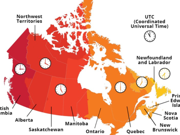 Giờ giấc tại Canada và khí hậu theo vùng tại Canada
